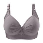 MaNMaNing Push Up Gri Balenli Bralette Yapışkanlı Önden Açılan Günlük Kadın Sütyen