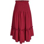 MaNMaNing Retro Kırmızı Büzgülü Gotik Kadın Etek