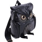 MaNMaNing Sevimli baykuş sırt çantası kadınlar için yumuşak deri hafif okul çantası Unisex Zip up rahat sırt çantası kadın erkek genç seyahat yürüyüş spor sırt çantası, siyah, One Size