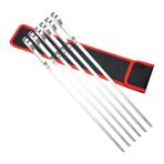 MaNMaNing Skewer Çelik Barbekü Kabob Yeniden Kullanılabilir Şiş Ağır Hizmet Metal Barbekü Düz Mutfak, Yemek & Bar Çubukları Demir M223 (A, Tek Boyut)
