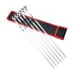 MaNMaNing Skewer Çelik Barbekü Kabob Yeniden Kullanılabilir Şiş Ağır Hizmet Metal Barbekü Düz Mutfak, Yemek & Bar Çubukları Demir M223 (B, Tek Boyut)