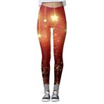 MaNMaNing Skinny Noel Baskılı Büyük Beden Altın Kadın Tayt