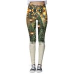 MaNMaNing Skinny Noel Baskılı Büyük Beden Yeşil Kadın Tayt