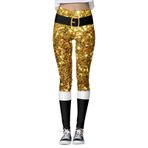 MaNMaNing Skinny Noel Moda Baskı Termal Sıcak Altın Kadın Tayt