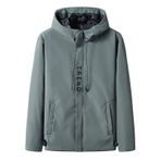 MaNMaNing Su geçirmez ceket erkek su geçirmez kayak kar ceket fermuar rüzgar geçirmez yağmurluk kış sıcak kapşonlu ceket Parka, B Ordu Yeşili, 3XL
