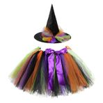 MaNMaNing Tül Etek Kız Çocuk Karnaval Etek Tutu Etek Kızlar için Cadılar Bayramı Örgü Tutu Etek 2 Parça Şapka Seti Cosplay Performansı 2-8 Yaş (Kürk, 3-5 Yıl)