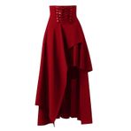 MaNMaNing Vintage Gotik Kargo Sarma Dantel Kırmızı Kadın Etek