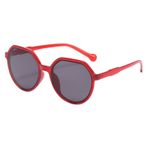 MaNMaNing Yuvarlak Vintage polarize güneş gözlüğü klasik Retro plastik çerçeve güneş gözlüğü erkekler kadınlar için büyük boy sarma güneş gözlüğü UV400 koruma gözlük, kırmızı, One Size