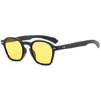 MaNMaNing Yuvarlak Vintage polarize güneş gözlüğü klasik Retro plastik çerçeve güneş gözlüğü kadın erkek büyük boy sarın güneş gözlüğü UV400 koruma gözlük, Yellow, One Size