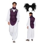 MANMICOS ABD boyutu Komik Cosplay kostümü Erkek Mor giyim parti kıyafeti (Mor, Large)