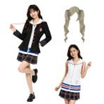 MANMICOS ABD boyutu Oyun cosplay kostüm Kadın Siyah ceket ve yelek parti takım (CL=2XS)