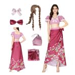 MANMICOS Bize boyutu Bayan Oyunu Cosplay Kostüm Pembe baskılı etek parti takım elbise, pinguin gri, XXL