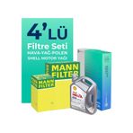 Mann Alfa Mito 1.3 Dizel Filtre Bakım Seti Shell Motor Yağlı (2009-2018) 4 Lü