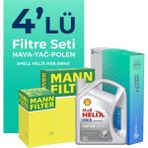 Mann Alfa Mito 1.4 Tb Filtre Bakım Seti Shell Motor Yağlı (2009-2018) 4 Lü