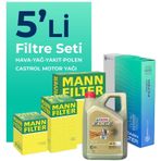 MANN BMW X5 3.0 Dizel Filtre Bakım Seti Castrol Motor Yağlı (2011-2013) 5 Li