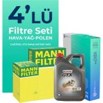 MANN Fiat Linea 1.4 T-Jet Benzin Filtre Bakım Seti Castrol Motor Yağlı (2009-2017) 4 Lü
