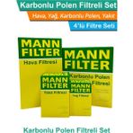 Mann Filter Citroen C2 1.4 HDI Dizel 2004-2008 Hava Yağ Yakıt Karbonlu Polen Filtre Bakım Seti