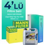 Mann Filter Mann Alfa Giulietta 1.4 Tb Filtre Bakım Seti Liqui Moly Motor Yağlı (2010-2018) 4 Lü