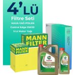 Mann Filter Mann Alfa Romeo Tonale 1.5 Hybrid Filtre Bakım Seti Castrol Motor Yağlı (2022-2024) 4 Lü
