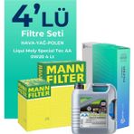 Mann Filter Mann Opel Insignia 1.5 Turbo Filtre Bakım Seti Liqui Moly Motor Yağlı (2017-2023) 4 Lü