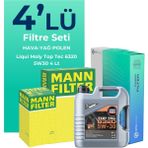 Mann Filter Mann Peugeot 301 1.2 Benzin Puretech Filtre Bakım Seti Liqui Moly Motor Yağlı (2012-2021) 4 Lü