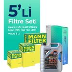 Mann Filter Mann Peugeot 301 1.6 Bluehdi Dizel Filtre Bakım Seti Liqui Moly Motor Yağlı (2014-2020) 5 Li