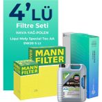 Mann Filter Mann Toyota Corolla Cross 1.8 Hybrid Filtre Bakım Seti Liqui Moly Motor Yağlı (2022-2025) 4 Lü