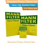 Mann Fılter Mercedes Vito 110D 2.3 Mann Filtre Bakım Seti 1996-2000 Hava+Yağ+Standart Polen