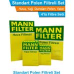 Mann Fılter Mercedes Vito 110D 2.3 Mann Filtre Bakım Seti 1996-2000 Hava+Yağ+Yakıt+Standart Polen