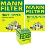 MANN-FILTER Renault Megane 2 1.6 16V Filtre Bakım Seti 2003-2009 3F Hava-Yağ-Normal Polen