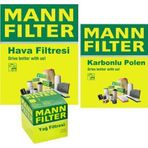 MANN-FILTER Toyota Auris 1.33 Filtre Bakım Seti 2009-2018 3Fk Hava-Yağ-Karbonlu Polen