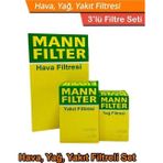 Mann Fılter Toyota Corolla 1.4 D4d Dizel Mann Filtre Bakım Seti 2010-2018 Hava+Yağ+Yakıt Filtresi