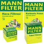 MANN-FILTER Vw Jetta 1.4 Tsi Filtre Bakım Seti 2011-2015 4Fk Hava-Yağ-Yakıt-Karbonlu Polen