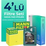 MANN Mercedes CLK200 Kompresor Filtre Bakım Seti Castrol Motor Yağlı (2003-2011) 4 Lü