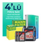 Mann Volvo V90 Cross Country 2.0 Dizel B5 Filtre Bakım Seti Liqui Moly Motor Yağlı 2020-2024 4 Lü