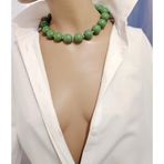 Manolya Büyük Akrilik Boncuk Choker Kolye 5 Renk