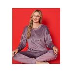 Manolya Luxury Velvet Fransız Kadife Yazı Detaylı Pijama Takımı