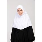 Manolya Şal Pratik Eşarp Peçeli-Peçesiz Hazır Türban Sufle - Standart - Beyaz
