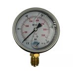 Manometre Gliserinli Alttan Çıkışlı Q100 - 0 - 250 Bar 1/2