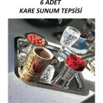 Manor 6 Adet Çelik Kare Sunum Tepsisi