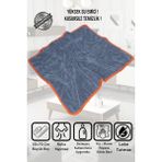 Manosta ( 1 Adet ) 50X70 Turuncu Biyeli Mikrofiber Yer, Duvar ve Fayans Temizlik Bezi - Gri