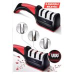 Manosta 3 Aşamalı Profesyonel Bıçak Bileyici – Elmas, Seramik & Tungsten Keskinleştirici – Ergonomik Tutma – Ev & Mutfak Bıçakları Için - 1 Adet