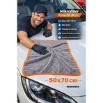 Manosta 50x70 Cm Turuncu Biyeli Mikrofiber Oto Yıkama & Kurulama Bezi — İz Bırakmaz - Araba Temizlik Bezi
