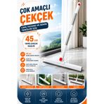 Manosta Teleskopik Saplı Çekçek Silecek Cam Fayans Yer Banyo Duşakabin Temizleyici Pratik Su Çekme Aparatı