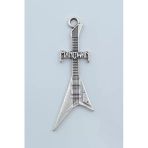Manowar Elektro Gitar Gümüş Kaplama Kolye Ucu