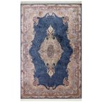 Mansfield Göbekli Lacivert Viskon Dikdörtgen Akrilik Kolay Temizlenen Yumuşak Makine Salon Halı-I-Eko-ISFAHAN-02-navy-300x400