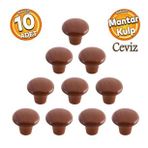 Mantar Düğme Sert Plastik Kulp Ceviz Dolap Mobilya Mutfak Dolabı Çekmece Kapak Kulpu Kulbu 10 Adet