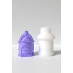 Mantar Evi Mum Silikon Kalıp M3 -Hobbit Evi Mum Silikon Kalıp, Mum Yapım Malzemeleri 9.2 x 7 cm - 1 Adet