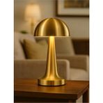 Mantar Model Retro Masa Lambası Gold Altın Renkli Dimmerli Şarjlı Dekoratif Dokunmatik Masa Lambası