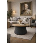 Mantar Sehpa Orta Sehpa (Ofis ,balkon,salon,oturma Odası) 60 cm Çap - atlantik çam - antrasit